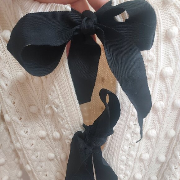 Alice + Olivia Kitty Puff Sleeve Bow Sweater White Dress - Picture 5 of 9